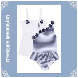 NEW Gymboree Girls 1 Piece Swimsuit Seahorse Pink Ruffle Straps 2T 3T 4T 5T